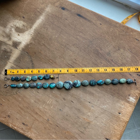 Raw Turquoise and Sterling Silver Necklace and Bracelet Set - Picture 14 of 14